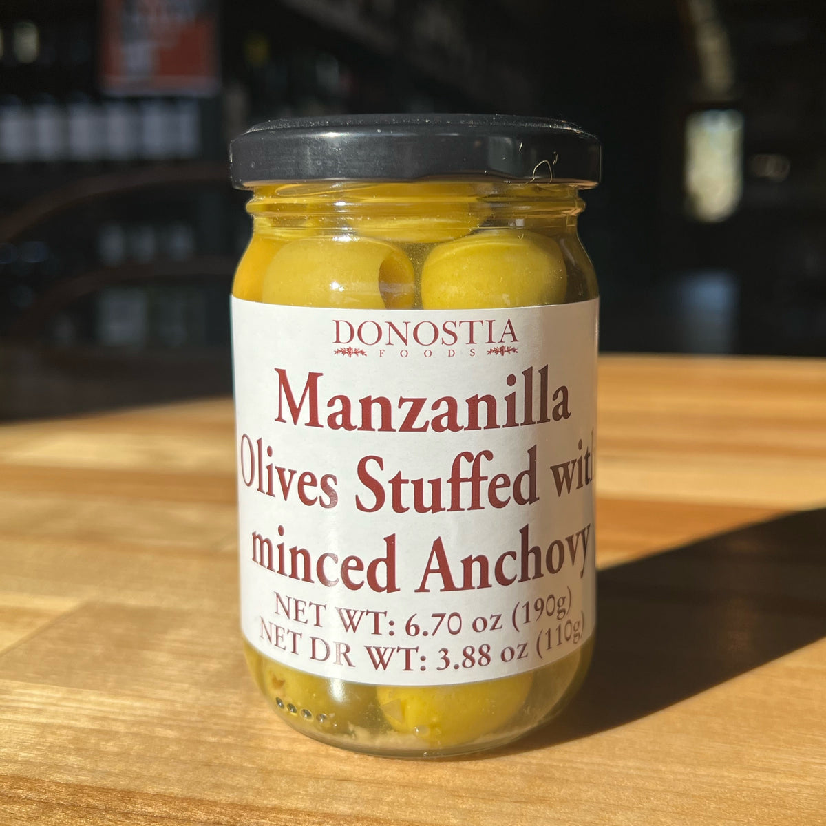 Donostia Manzanilla Olives Stuffed w/Minced Anchovy