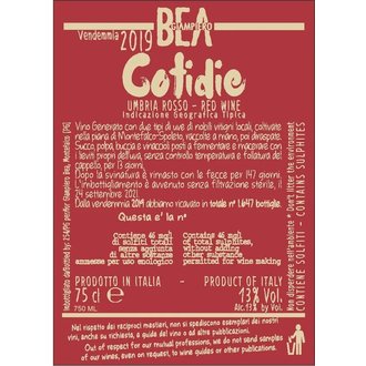 2022 Paolo Bea Umbria Rosso "Cotidie"