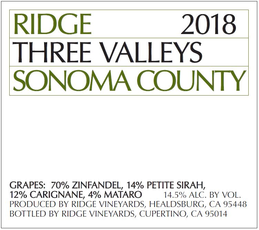 Ridge Vineyards Three Valleys 2022