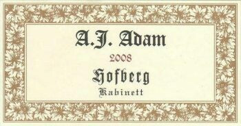 2022 A.J. Adam Dhron Hofberg Riesling Kabinett