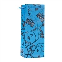 Wine Bottle Gift Bags - Teal/Black Floral