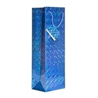 Wine Bottle Gift Bags - Hologram Blue