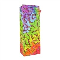 Wine Bottle Gift Bags - Butterfly Rainbow