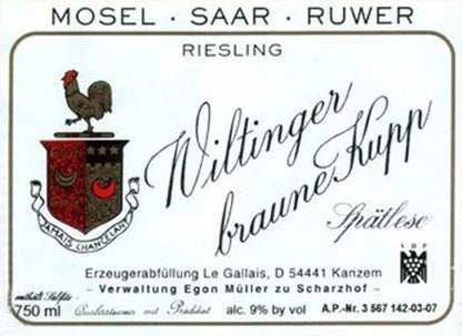 2020 Egon Muller Riesling Spatlese Wiltinger Braune Kupp "Le Gallais"