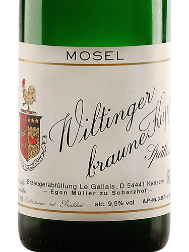 Egon Muller 2020 Riesling Kabinett Wiltinger Braune Kupp "Le Gallais"