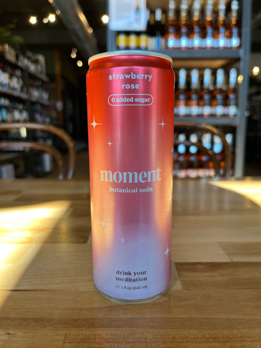 Moment Strawberry Rose Sparkling Adaptogens & Botanical Drink